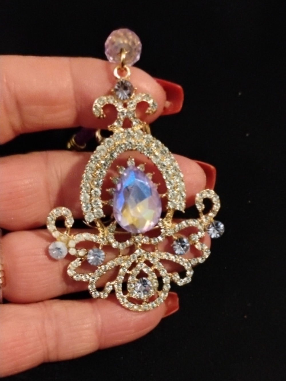 Stunning 3D Stylish Rhinestone Bag Charm in Purple